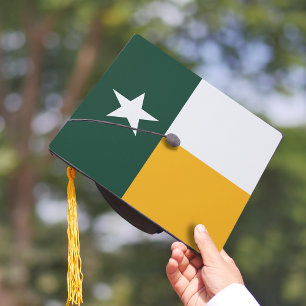 Green & Gold Texas State Flag Graduation Cap Topper