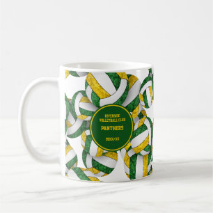 green gold volleyball team colours coach name coffee mug