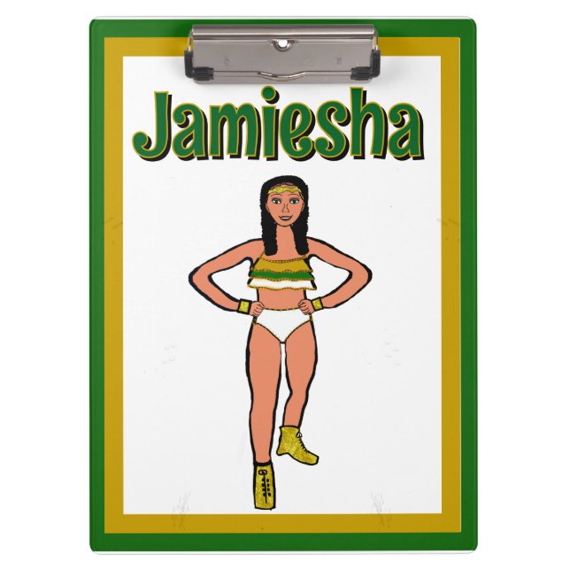 Green Gold White Dancer #2 Clipboard (Front)