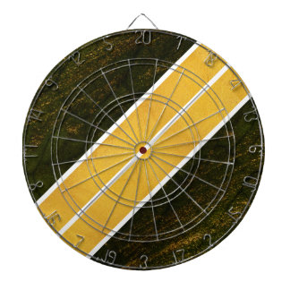 Green Gold White Lines Dartboard