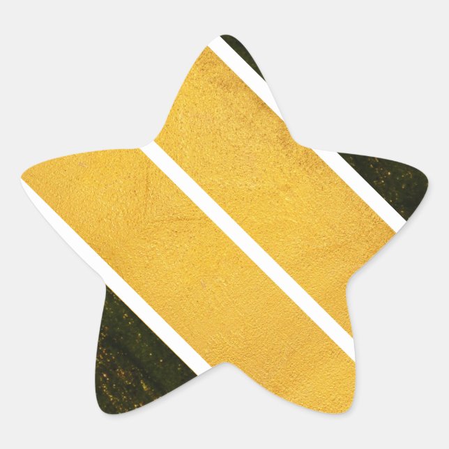 Green Gold White Lines Star Sticker (Front)