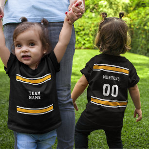 Green Gold White Sports Jersey Team Name Dark Baby T-Shirt