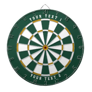 Green & Gold   Wide-Spaced Sports Font Dart Board