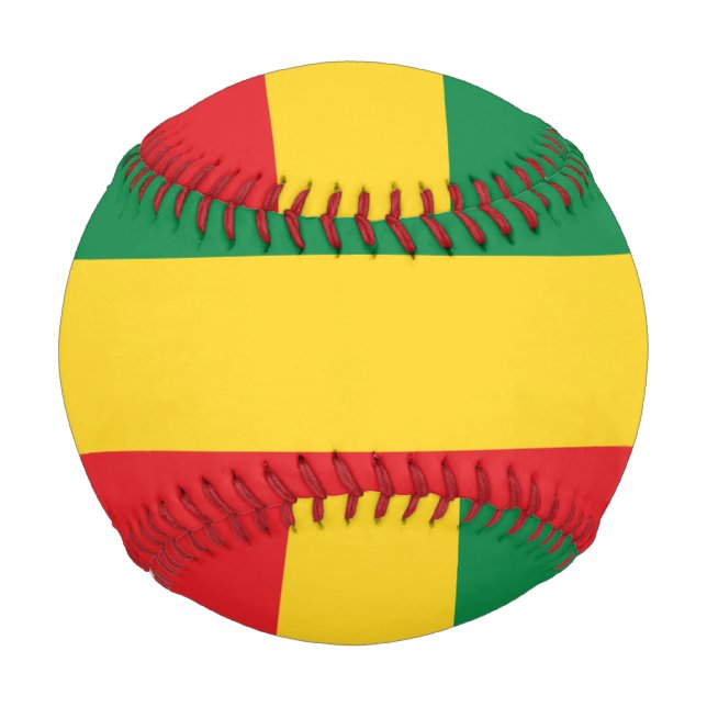 Green, Gold (Yellow) and Red Colours Flag Baseball (Front)