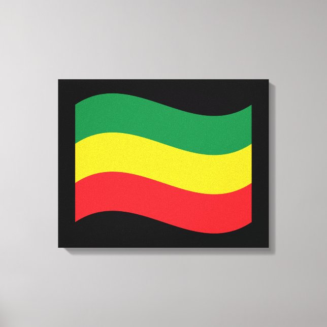 Green, Gold (Yellow) and Red Colours Flag Canvas Print (Front)