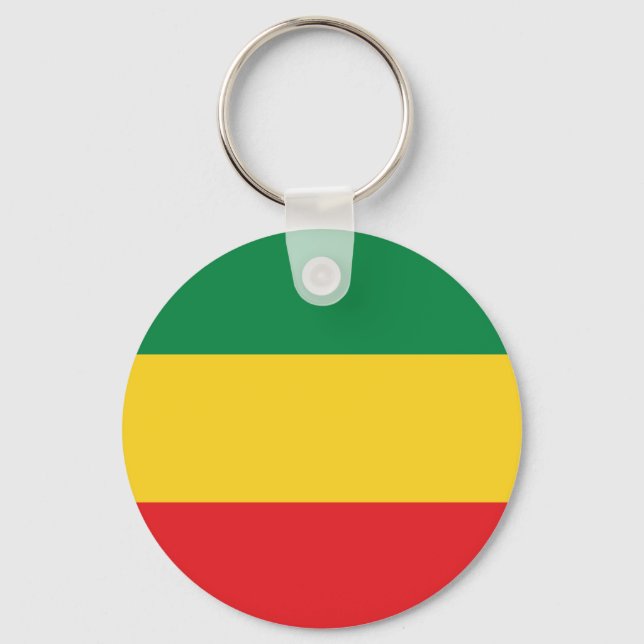 Green, Gold (Yellow) and Red Colours Flag Keychain (Front)