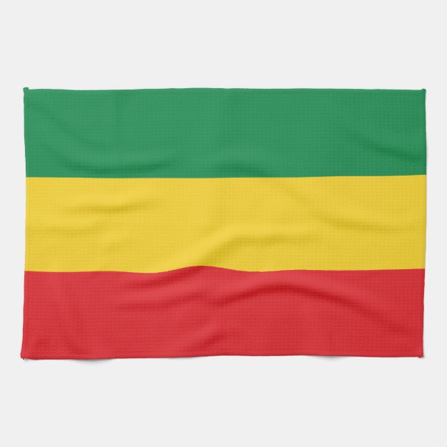 Green, Gold (Yellow) and Red Colours Flag Kitchen Towel (Horizontal)