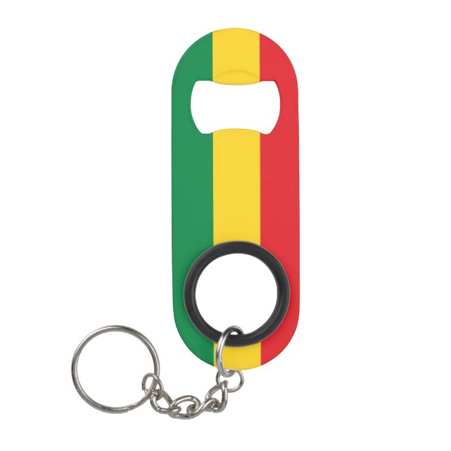 Green, Gold (Yellow) and Red Colours Flag Mini Bottle Opener (Front)