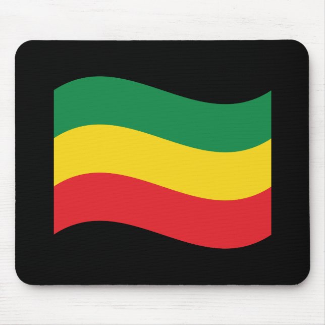 Green, Gold (Yellow) and Red Colours Flag Mouse Pad (Front)