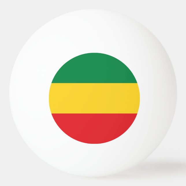 Green, Gold (Yellow) and Red Colours Flag Ping Pong Ball (Front)