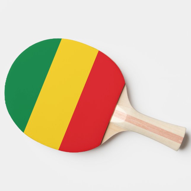 Green, Gold (Yellow) and Red Colours Flag Ping Pong Paddle (Side)