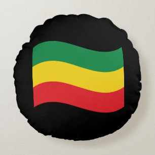 Green, Gold (Yellow) and Red Colours Flag Round Pillow