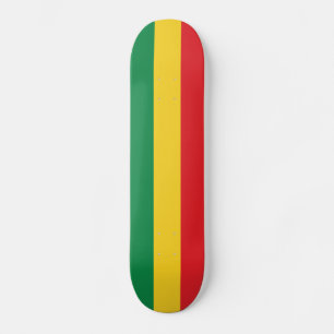 Green, Gold (Yellow) and Red Colours Flag Skateboard