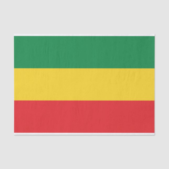 Green, Gold (Yellow) and Red Colours Flag Tissue Paper (Front)