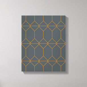 Green, golden, simple, retro, elegant illustration canvas print