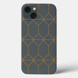 Green, golden, simple, retro, elegant illustration iPhone 13 case
