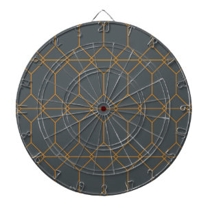 Green, golden, simple, retro, elegant illustration dartboard
