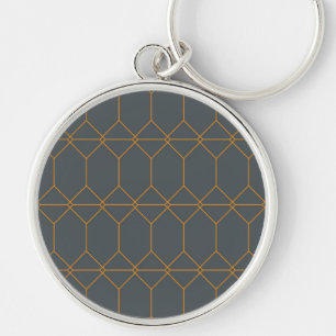 Green, golden, simple, retro, elegant illustration keychain
