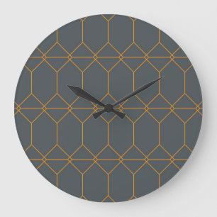 Green, golden, simple, retro, elegant illustration large clock
