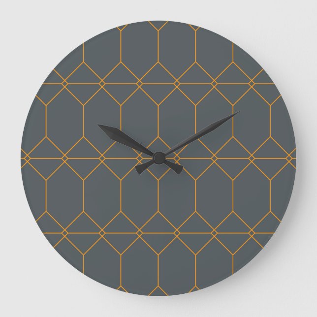 Green, golden, simple, retro, elegant illustration large clock (Front)