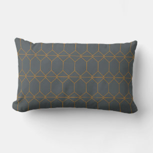 Green, golden, simple, retro, elegant illustration lumbar pillow