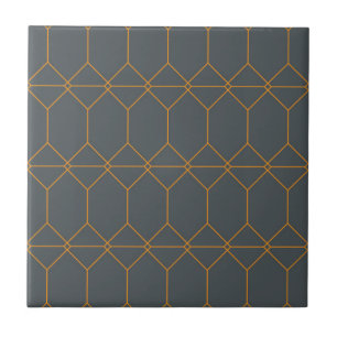 Green, golden, simple, retro, elegant illustration tile