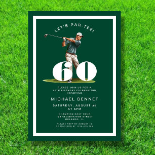 Green Golf 60th Birthday Invitation