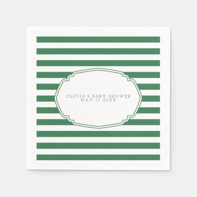 Green golf baby shower napkin (Front)