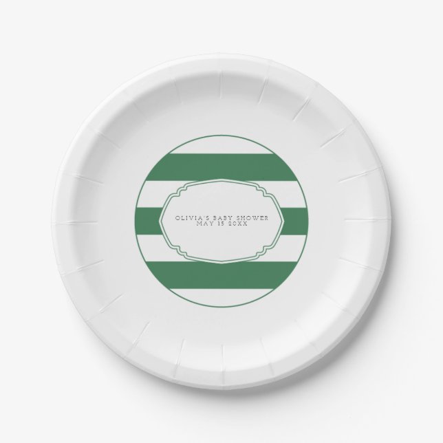 Green golf baby shower plate (Front)