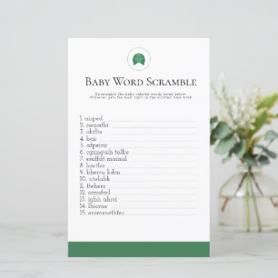 Green golf baby word scrabble baby shower 