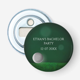 Green golf ball golfing bachelor party bottle opener