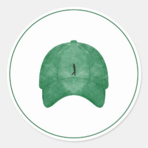 Green  golf caddie hat sticker