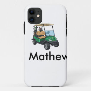 Green golf car name man sports boy gifts letter  iPhone 11 case