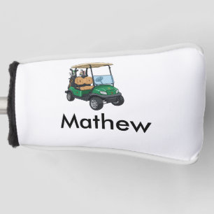 Green golf car name man sports boy gifts letter head cover