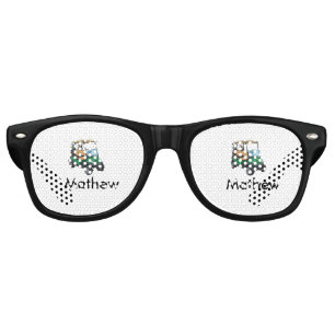 Green golf car name man sports boy gifts letter retro sunglasses