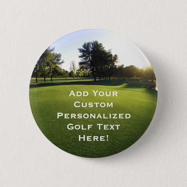 Green Golf Course at Dawn 2 Inch Round Button (Front)
