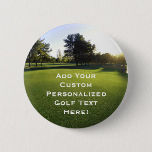 Green Golf Course at Dawn 2 Inch Round Button