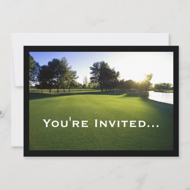 Green Golf Course at Dawn Invitation (Front)