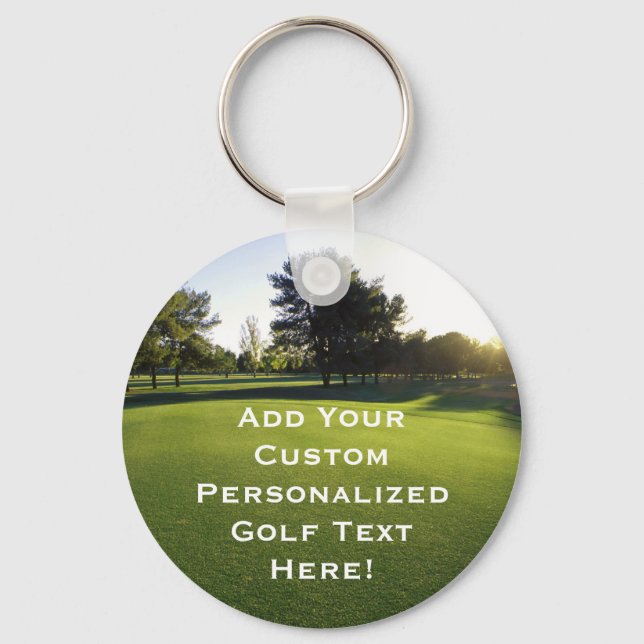 Green Golf Course at Dawn Keychain (Front)