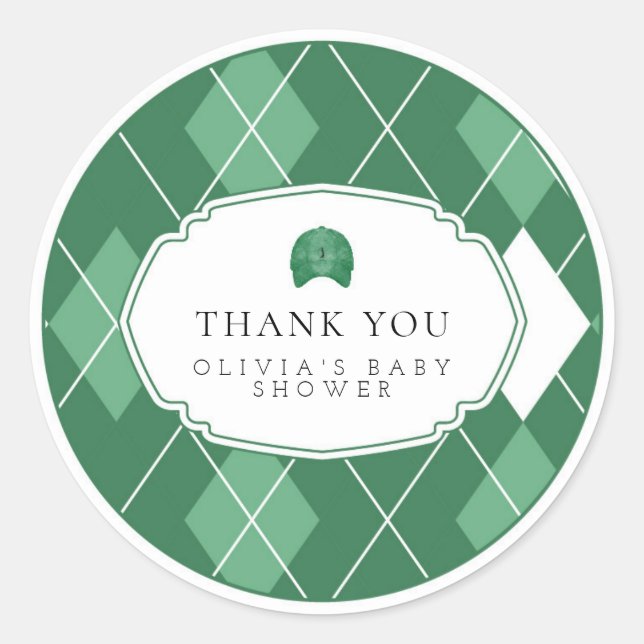 green  golf  favour sticker (Front)