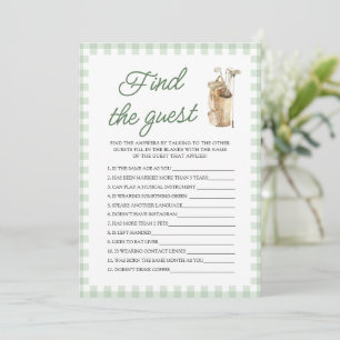 Green Golf Find the Guest Baby Shower Game Invitation