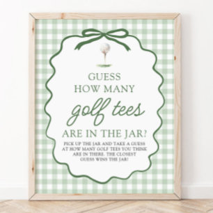 Green Golf Guess How Many Golf Tees Baby Shower Poster
