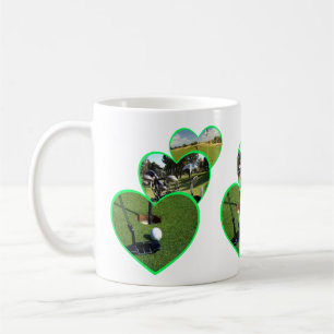 Green Golf Hearts Design, Coffee Mug