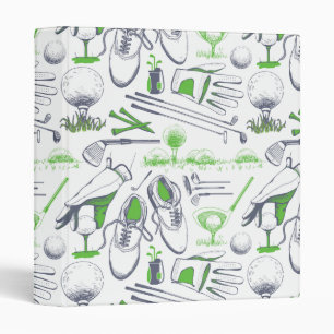 Green Golf Icons Pattern Binder