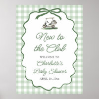 Green Golf New to the Club Baby Shower Welcome