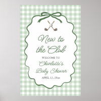 Green Golf New to the Club Baby Shower Welcome