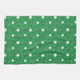 Green golf pattern kitchen towel