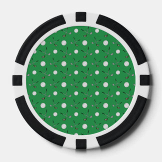 Green golf pattern poker chips