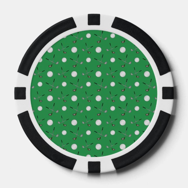 Green golf pattern poker chips (Front)
