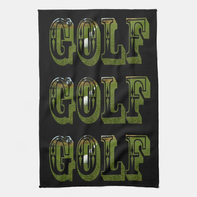 Green Golf Picture Logo, Kitchen Towel (Vertical)